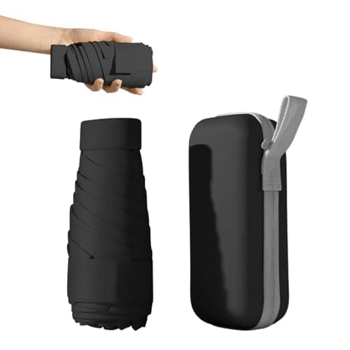 VidFair Mini Folding Travel Umbrella, Windproof Strong, UV Protection, 6 Ribs, Pocket Umbrella with Capsule Case for Women, Men, Girls (Small)