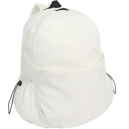 White Backpack, Solid Rucksack, Large School Bag for Back to Uni Gifts