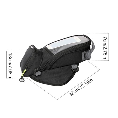 Motorcycle Tank Bag - Motorbike Bag with Bigger Window, Waterproof Magnetic Storage with Clear Pocket | Motorcycle Traveling Accessory for Phone Navigation GPS Travel Riding Gearss — view 2