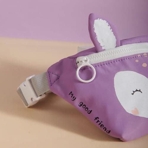 SUNVENO Baby Fanny Pack Waist Bag for Kids Boys Girls Great Gift for Toddlers in Kindergarten （Purple Deer） — view 5