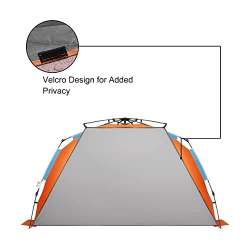 Oileus XX-Large Beach Tent Sun Shelter for 5-6 Person Portable Sun Shade Instant Pop Up Tent for Beach with Carrying Bag, Stakes, 6 Sand Pockets, Anti UV for Fishing Hiking Camping, Waterproof — view 5