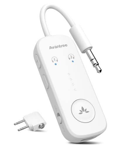 Avantree Relay - Airplane Bluetooth Adapter for 2 AirPods or Headphones