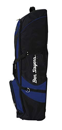 Ben Sayers Deluxe Golf Travel Flight Bag Cover with Wheels | Durable Padded Case for Clubs | Easy Carry or Wheeled Rolling | Black — view 5
