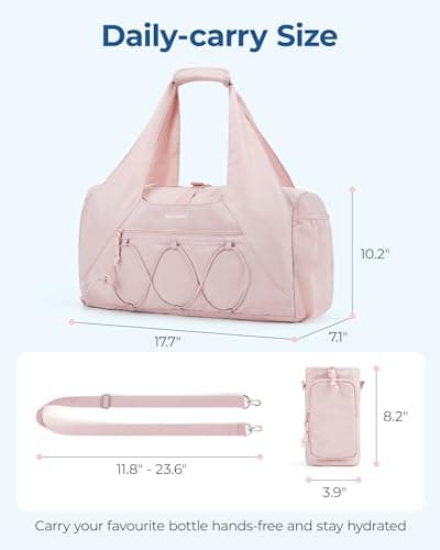 BAGSMART 25L Womens Gym Bag, Shoes Wet Compartment, Sports Duffle for Yoga — view 5