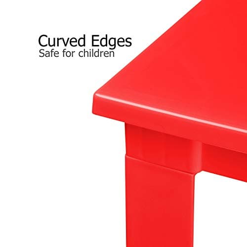 A406 Kids Children Plastic Table Strong Folding Table Suitable for Outdoor Side Table (Red) — view 2