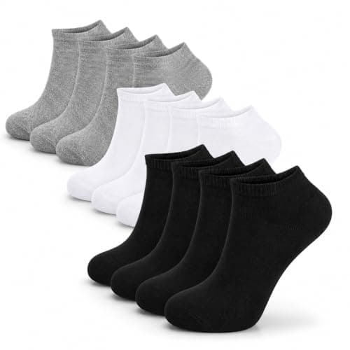 Men's No Show Low Cut Ankle Trainer Socks 12 Pack