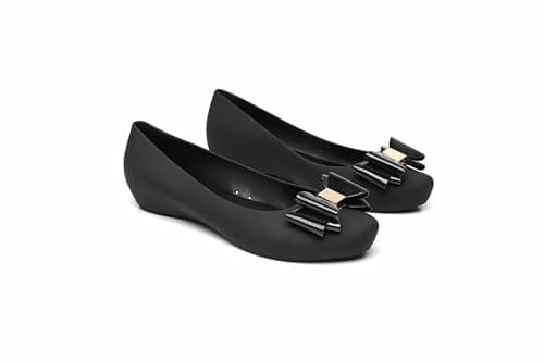 IVACHY Women Girl Black Ballet Shoes Jelly Shoes - Closed Toe Ballerina Pumps- Bow Details- Available Size 3 to 8 — view 2