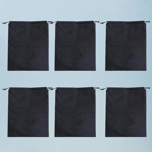 12pcs Nonwoven Fabric Drawstring Bag 40x30cm Black for Travel — view 5
