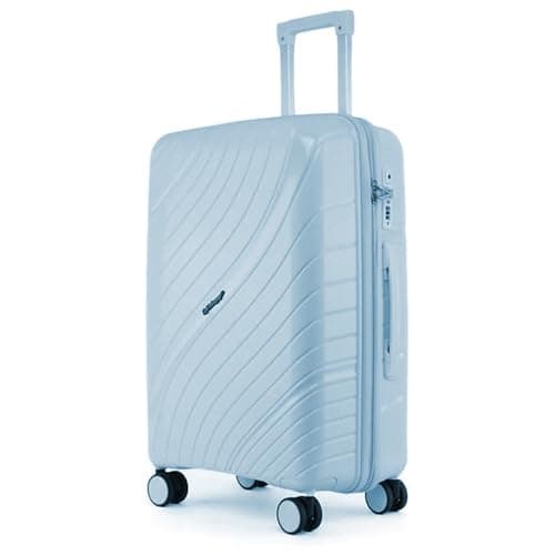 Fly Kite Luggage 28 Inch Large Suitcase 100% Polypropylene Hard Shell with Aluminium Trolley Handle Real TSA 3 Digit Secure Lock 360° Smooth Wheels Lightweight Suitcase|Blue