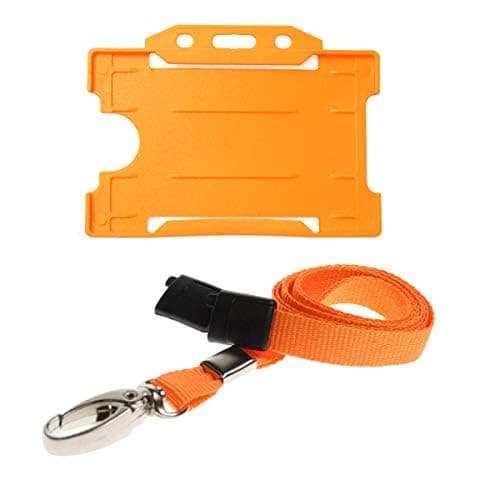 ALG ID Cards Breakaway Neck Lanyard with Metal Clip for ID Card Badge Holder, Orange — view 2