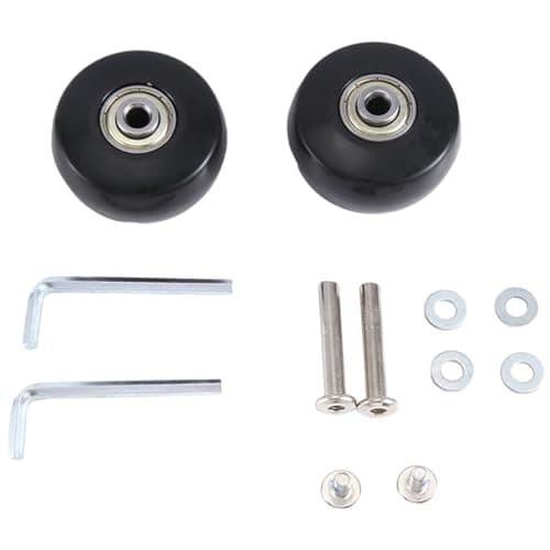 LIVASH 50X24mm Set of 2 Luggage Suitcase Replacement Parts Wheels,PU Swivel Caster Wheels Carbon Steel Bearings Repair Kits