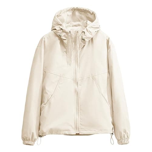 waterproof jacket women hiking warm rain coats for women waterproof Summer Long Sleeve Full Zip Raincoat with Hooded Breathable Windbreaker Softshell Jackets with Pockets for Hiking Walking Cycling — view 6