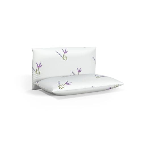 HOME STILL Memory Foam Bed Pillows 2 Pack, 40 x 70 x 12 cm, Lavender Pattern, Ergonomic Neck Support, Skin-Friendly Microfiber Cover, Comfortable Sleep, Machine Washable