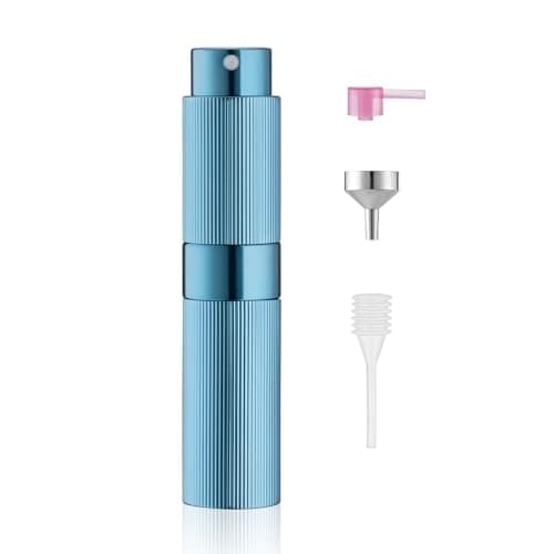 Toureal Travel Perfume Atomiser Refillable - Mini Aftershave Spray Bottle-Portable Empty Cologne Refill Pump Dispenser for Men - Small Glass Fragrance Atomizer for Women Blue