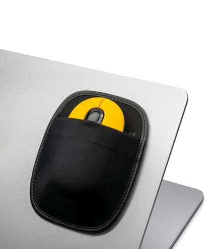 Afterplug Stick-On Mouse Holder for Laptop, 3M Adhesive Elastic Pouch