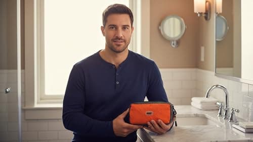 GOX Ultra Light Toiletry Bag Portable Travel Kit Organizer Multi Function Travel Bag-Size Small (Orange) — view 3