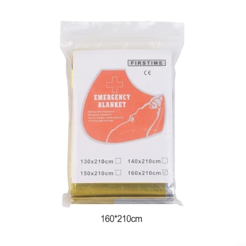 Survival Blanket Gold Aluminum Mylar Thermal Insulating Sheet For Camping Hiking First Aid Kit Outdoor Safety Gear 160x210cm(Gold （160 * 210cm）) — view 5