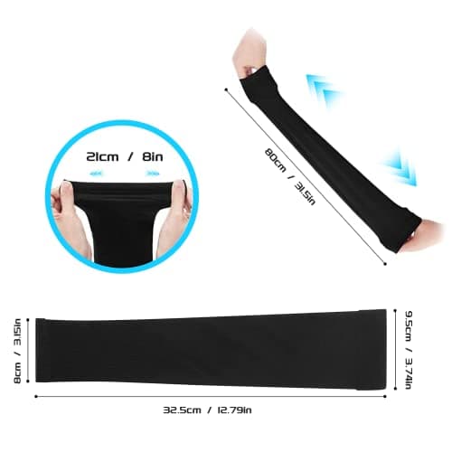 Andiker 2 Pairs Cooling Arm Sleeves for Women and Men, Sun UV Protection Breathable Arm Sleeves, Compression Outdoor Sports Sleeves to Cover for Cycling Hiking (grey+pale yellow with thumb hole) — view 2