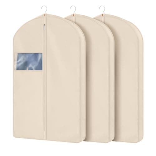 Univivi Premium Cotton Garment Clothes, 40inch Suit Cover Bags, 3 Pack