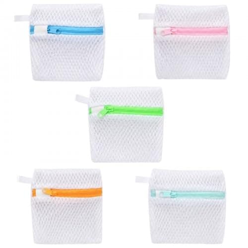 Merzio 5 PCS Small Mesh Laundry Bags for Mini Delicates, Anti Sticking Laundry Pod Bags, Reusable Wash Bags for Washing Machine, Durable Polyester Storage Bags for Scented Beads and Travel