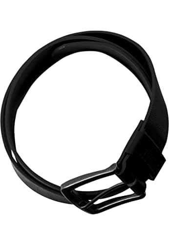 URBAN CLASSICS Unisex Leather Belt, Faux Leather Belt with Buckle Pin Fastening, Leather Imitation Belt for Men and Women, 100% Vegan, Colour: Black, Size: X-Large 130 cm — view 3