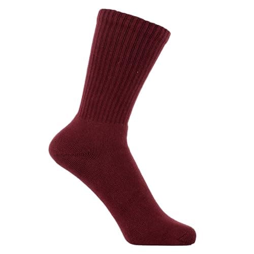 ZAKIRA Combed Cotton Terry Cushioned Athletic Crew Socks – Soft Breathable Sports Socks for Men & Women, 4-6 (UK), Burgundy — view 3