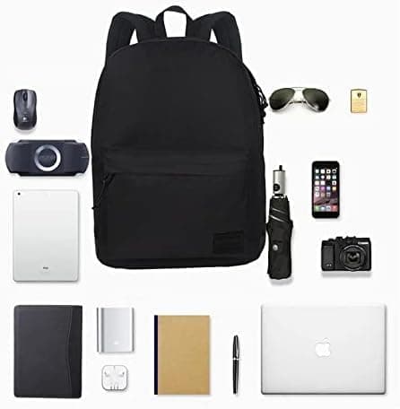 SUPACOOL Lightweight Casual Backpack for Men and Women, Water-resistant Mens backpack, Rucksack for Men, School Bag for College, School Backpack for Boys and Girls(Black) — view 3