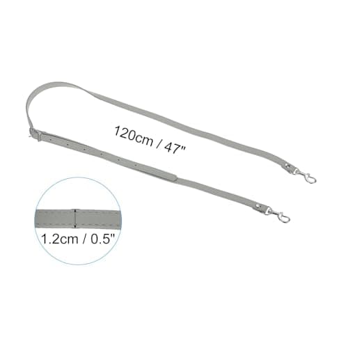 PATIKIL Faux Leather Purse Strap Replacement,47 Inch, Grey — view 2