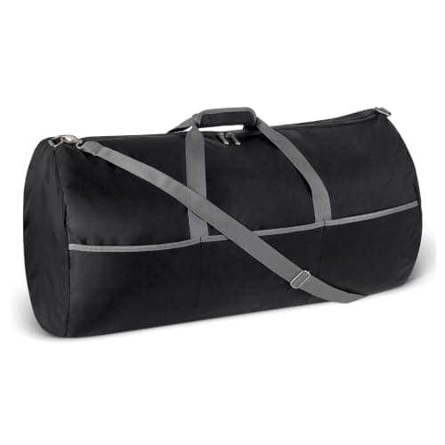 Amazon Essentials 32.4” (82.3cm) Extra Large Foldable Nylon Duffel Bag for Travel/Storage with Zipped Pockets, 9,254 Cubic Inch (150L), 22.68kg Capacity, Black (Previously Amazon Basics)