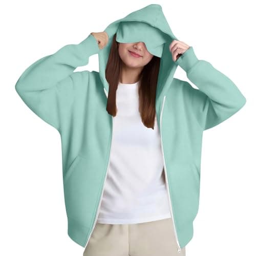 ThiCc Airplane Mode Travel Hoodie – Women's Oversized Comfy Long Sleeve Full Zip Pullover Sweatshirt with Hidden Pocket for Airport Lounge Daily Use Streetwear (Light Grey,L) — view 5