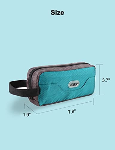 GOX Travel Toiletry Bag Dopp Kit Case for Men Multifunction Packing Organizer Pouch, Turquoise/Grey, 7.9x4x2.2 Inch (Pack of 1), Toiletry Bag for Travel — view 5