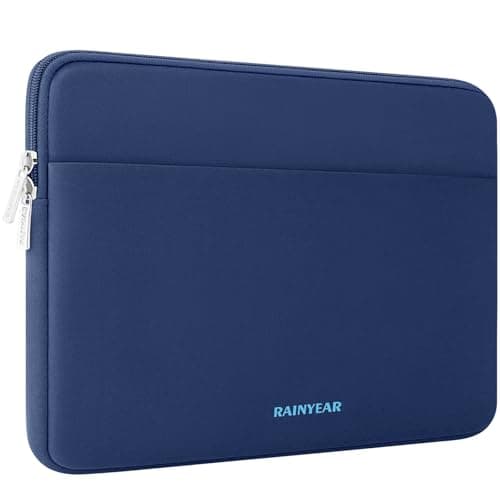 RAINYEAR 13.3-14 Inch Laptop Sleeve Soft Case with Front Pocket, Navy Blue