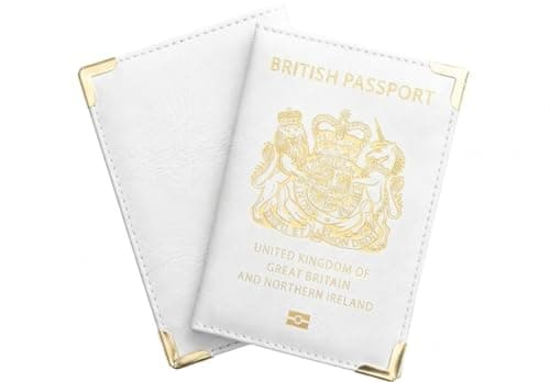 ORCHIDS British Passport Wallet PU Leather Passport Holder Cover for Men and Women (White)