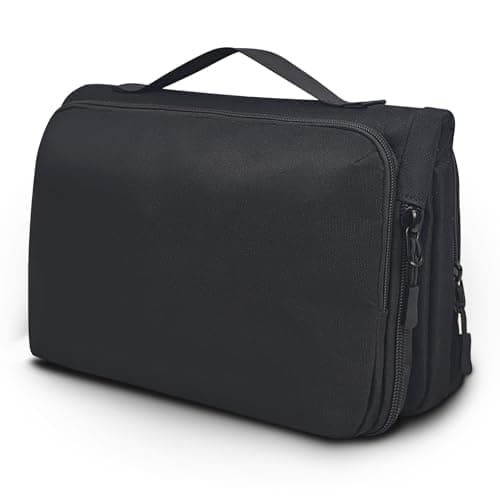 KINGSLONG Foldable Laptop Bag with Organizer: 15.6 Inch Water-Resistant Travel Tech Pouch All-in-One Electronic Organizer for Laptop, Charger, Cables, Phone, Power Bank – Black