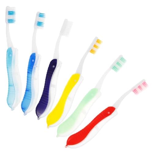 6pcs Folding Toothbrush Set Portable Plastic Manual Oral Care