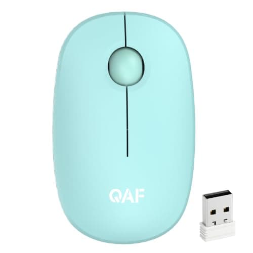 qaf Wireless Mouse 2.4G, Small Compact USB Mouse with Nano Receiver, Quiet Click, 1600 DPI, AA Battery Mouse, Portable Travel Mouse for Laptop, PC and Mac with USB-A