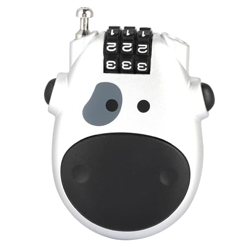 Baxnore 3 Digit Code Combination Lock High Security ABS Material Cow Shape Design Password Lock for Pram Stroller Luggage Black Silver (Silver)