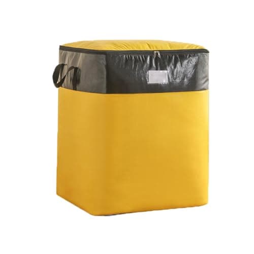 Collapsible Storage And Moving Bag,Jumbo Moving & Storage Bag, Heavy-Duty Handles & Zippered Closure, Folds Flat, Perfect For Moving, Travel Or Closet Organization (Yellow,180L)