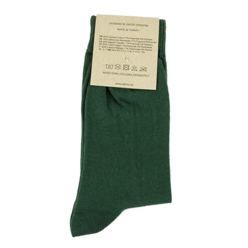 ZAKIRA Combed Cotton Dress Socks - Plain Colour Business Crew Socks for Men & Women, Soft Breathable Cotton, 6-10 (UK), Green — view 6