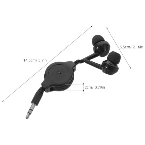2pcs Retractable Earbuds with 3.5mm Plug, Adjustable Cord for Travel — view 2