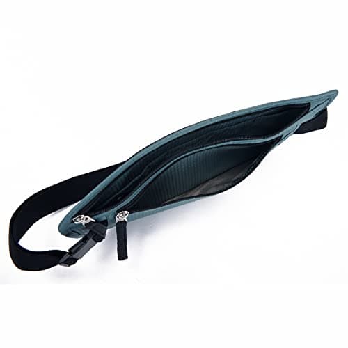 RFID Blocking Money Belt for Men Women, Slim Fanny Pack for Travel，Running,Conceal Waist Wallet for Passport Holder,Phone,Cash(Turquoise) — view 5