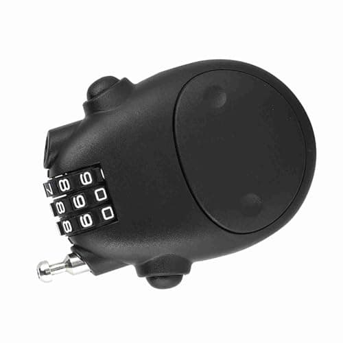 Baxnore 3 Digit Code Combination Lock High Security ABS Material Cow Shape Design Password Lock for Pram Stroller Luggage Black Silver (Black) — view 5