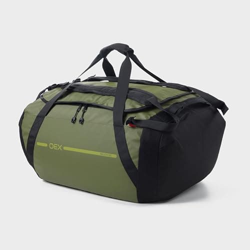 OEX Ballistic Cargo Bag with Wet Pocket & Multiple Carrying Options, Duffel, Holdall, Bag for Men & Women, Durable, Heavy Duty, Travel, Luggage, Overnight, Weekend, Sports (Green, 90 Litre) — view 3