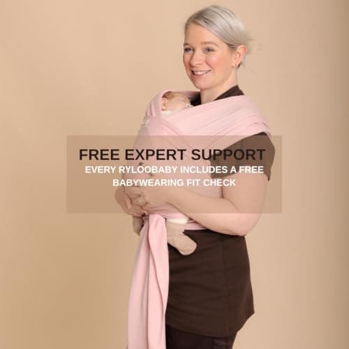 RYLOOBABY Baby Sling Carrier & Stretchy Baby Wrap – Newborn Baby Carrier 3.2–15 kg, Soft Cotton Hands-Free Babywearing Sling, Hip Healthy, One Size XXS–XXXL – Dusty Pink — view 6