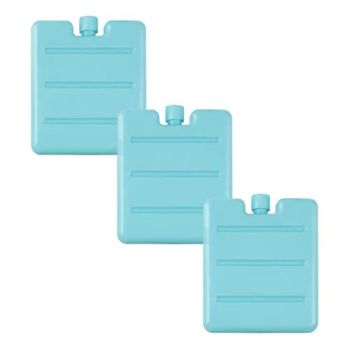 3 Pack of Light Blue Reusable Slim Freezer Ice Packs, Cooling Blocks for Lunch Box Cooler Bag Picnic Camping Travel Food Drink Chiller Leak Resistant Portable Ice Packs