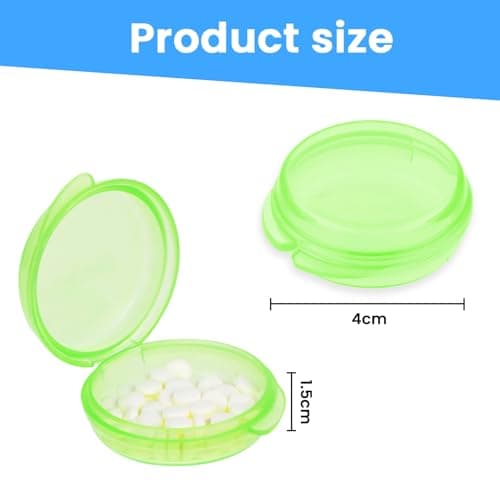 WLLHYF 5 Packs Mini Pill Case Small Pill Organizer Box Portable Vitamin Holder Travel Pill Container for Pocket Purse Pills Storage Box to Hold Medicine Cod Liver Oil (5 Green) — view 2