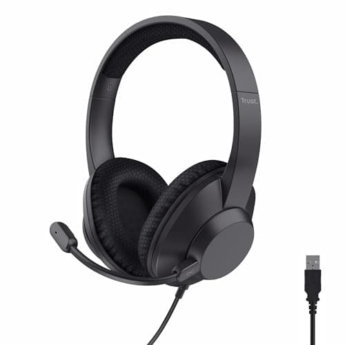 Trust Ayda Max Over-Ear USB PC Headset with ENC Noise Cancelling Microphone
