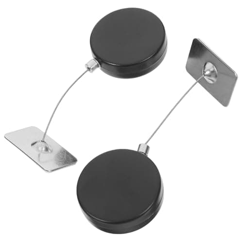 TIDTALEO 2pcs Retractable Steel Cable Lock with Remote Control, 1m Anti-Theft Security Cord for Laptops and Earphones, Black Cable Lock with End Clip and Iron Cap for Home and Travel