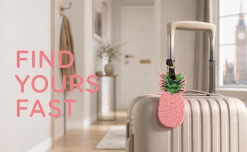2PCS Silicone Luggage Tags Cute Pineapple Flamingo Luggage Tags for Travel Suitcase Pink Summer Name Tags Silicone Suitcase Labels, Cartoon Travel Baggage Handbag Identity ID Labels for Women Girls — view 6