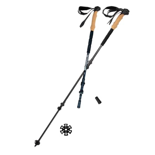 TITANKARE Trekking Walking Hiking Poles - Collapsible, Lightweight, Shock-Absorbent Nordic Hiking Trekking Poles with Cork Grips for Men, Women & Seniors, Flip Locks, All Terrain Tips & Bag - Elite — view 2